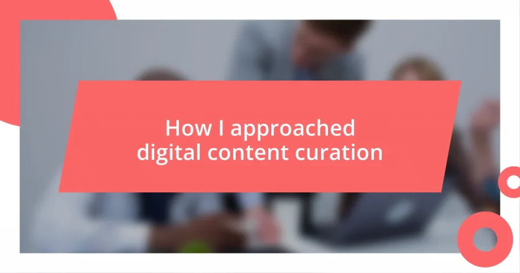 How I approached digital content curation