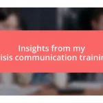 Insights from my crisis communication training