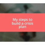 My steps to build a crisis plan