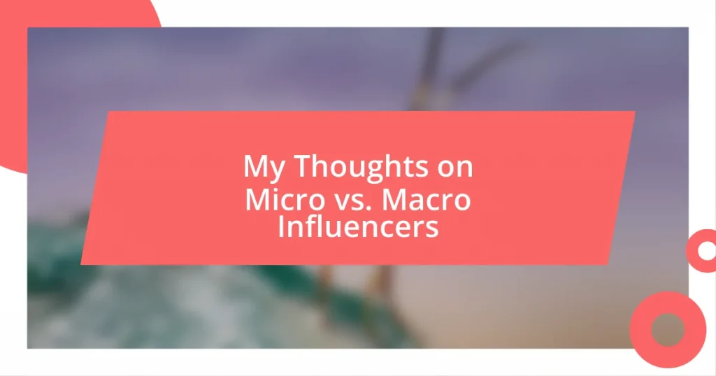 My Thoughts on Micro vs. Macro Influencers