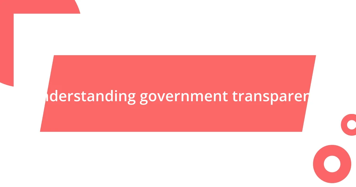 Understanding government transparency